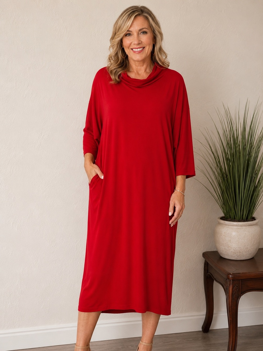NWT $200 Bryn Walker Ilse Soft Knit Drape Cowl Neck Long Dolman Sleeve 3X
